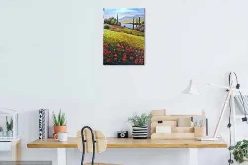 Quadros Paisagem Campo de Papoulas Presente de Natal