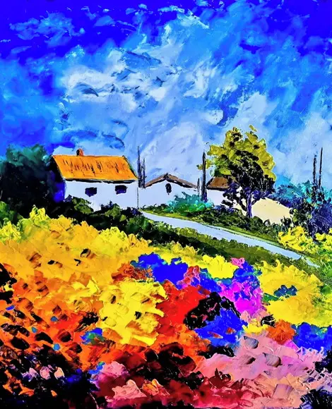 Quadros Paisagem Campo Florido Jardim Presente de Natal