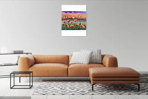 Quadros Paisagem Campo Florido Papoulas Presente de Natal