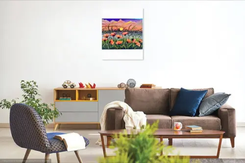 Quadros Paisagem Campo Florido Papoulas Presente de Natal