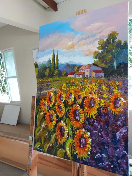 Quadros Paisagem Campo Girassóis Presente de Natal