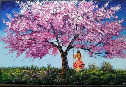 Quadros Paisagem e Florais Espatuladas Presente de Natal