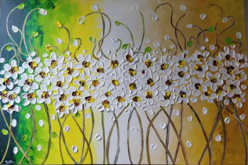 Quadros Paisagem e Florais Espatuladas Presente de Natal