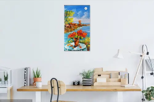 Quadros Paisagem Flores na Varanda Presente de Natal