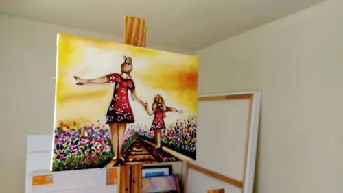 Quadros Paisagem Mãe de Menina Presente de Natal