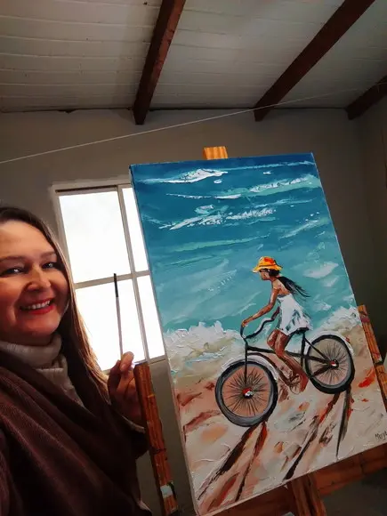 Quadros Paisagem Mar Bike Pedalando na Praia Black Friday