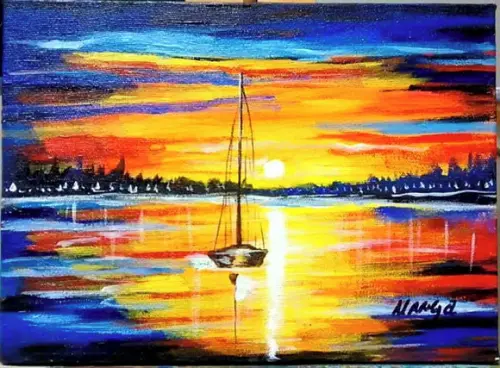 Quadros Paisagem Marina Por do Sol Presente de Natal