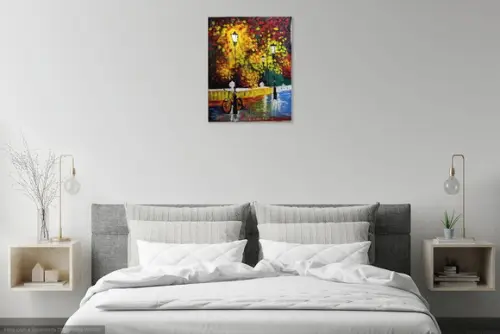 Quadros Paisagem Urbana Abstrato Bicicleta Presente de Natal