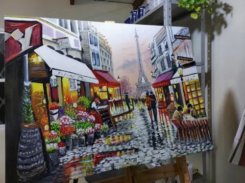 Quadros Paisagem Urbana Floristas de Paris Presente de Natal