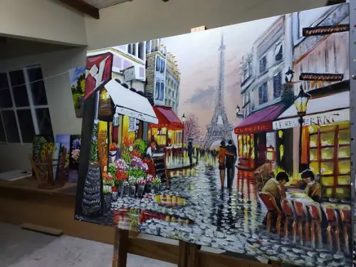 Quadros Paisagem Urbana Floristas de Paris Presente de Natal