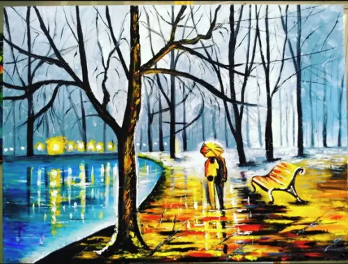 Quadros Paisagem Urbana Lago Congelado Presente de Natal