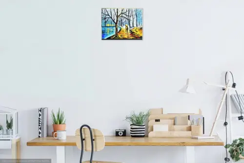 Quadros Paisagem Urbana Lago Congelado Presente de Natal