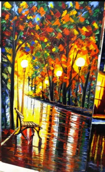Quadros Paisagem Urbana Noite no Parque Presente de Natal