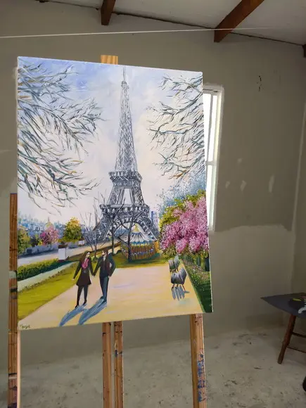 Quadros Paisagem Urbana París Casal Carrossel Black Friday