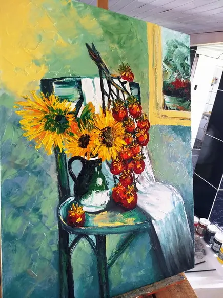 Quadros para Cozinha Pintura Tela Tomates Presente de Natal