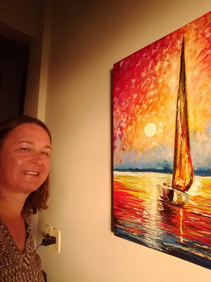 Quadros para Quarto e Sala Pintura em Tela Mar Barco a Vela