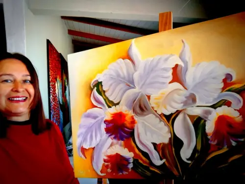 Quadros para Quarto e Sala Pintura Orquídeas Black Friday