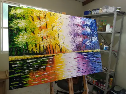 Quadros para Sala e Quarto Floresta Colorida Black Friday