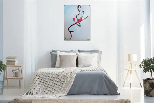 Quadros para Sala e Quarto Mulher Vinho Presente de Natal