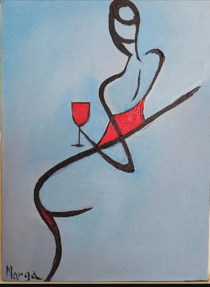 Quadros para Sala e Quarto Mulher Vinho Presente de Natal