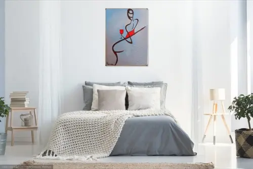 Quadros para Sala e Quarto Mulher Vinho Presente de Natal