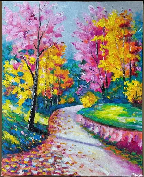 Quadros para Sala e Quarto Paisagem Ipê Rosa Black Friday