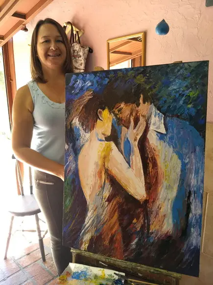 Quadros para Sala e Quarto Pintura Casal Love Black Friday