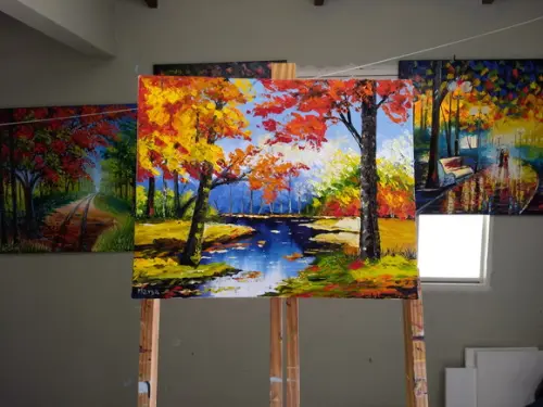 Quadros para Sala e Quarto Pintura Lago Azul Black Friday