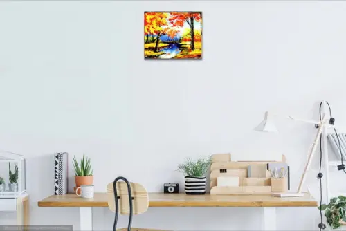 Quadros para Sala e Quarto Pintura Lago Azul Black Friday