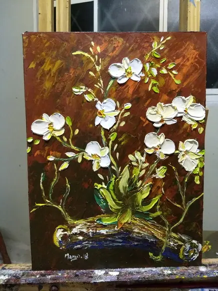 Quadros para Sala e Quarto Pintura Orquídeas Black Friday