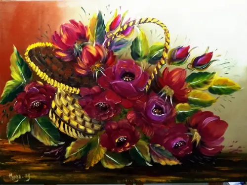 Quadros para Sala e Quarto Pintura Rosas Presente de Natal