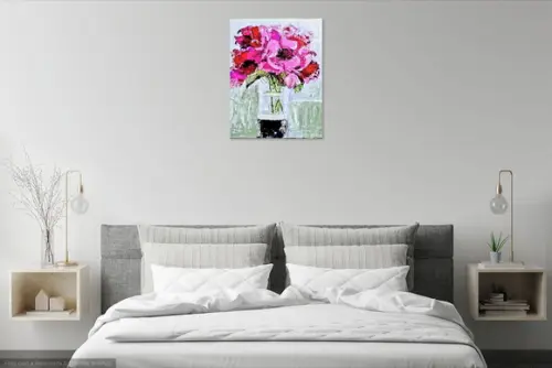 Quadros para Sala e Quarto Pintura Rosas Presente de Natal