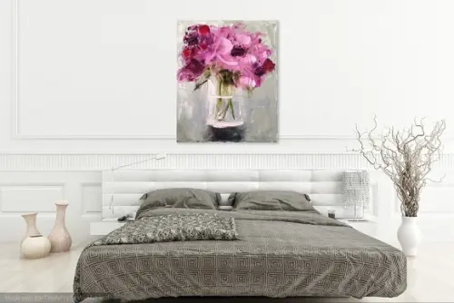 Quadros para Sala e Quarto Pintura Tela Rosas Black Friday