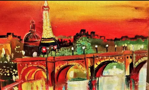 Quadros para Sala e Quarto Pintura Urbana França Friday