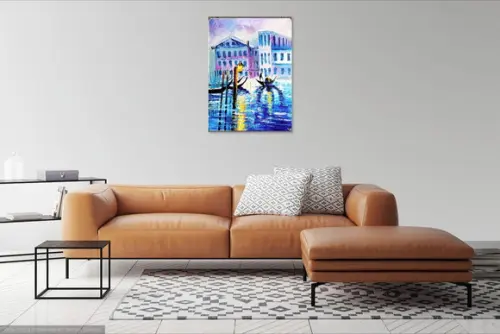Quadros para Sala Itália Veneza Gôndolas Presente de Natal
