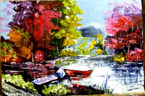 Quadros para Sala Paisagem Barcos no Lago Black Friday