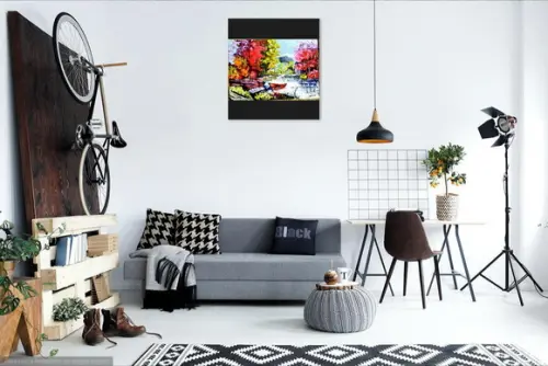 Quadros para Sala Paisagem Barcos no Lago Black Friday