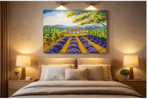 Quadros para Sala Paisagem Campo de Lavanda Black Friday
