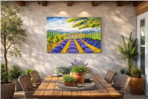 Quadros para Sala Paisagem Campo de Lavanda Black Friday