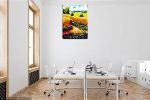 Quadros para Sala Paisagem Campo de Trigo Presente de Natal