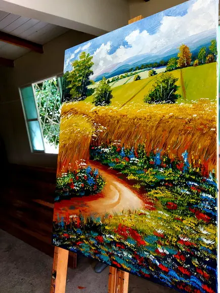 Quadros para Sala Paisagem Campo de Trigo Presente de Natal