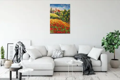 Quadros para Sala Paisagem Campo Florido Presente de Natal
