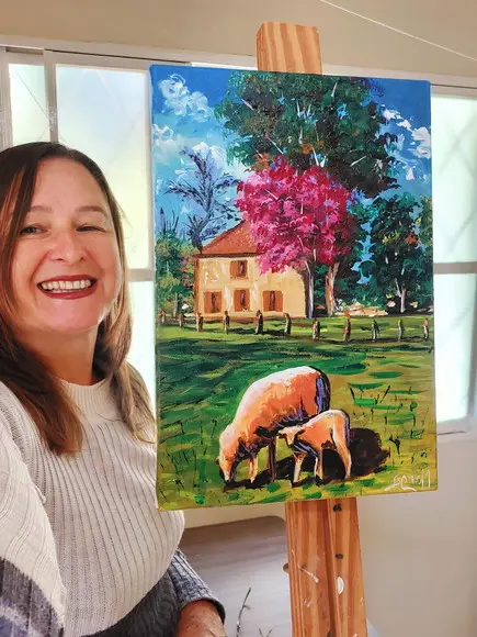 Quadros para Sala Paisagem Campo Ovelha Presente de Natal