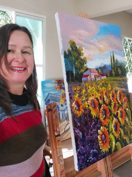 Quadros para Sala Paisagem Campo Girassóis Presente de Natal