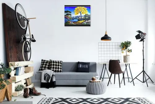 Quadros para Sala Paisagem Ipê Amarelo Presente de Natal