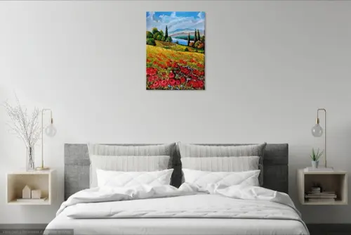 Quadros para Sala Pintura Campo de Papoulas Black Friday