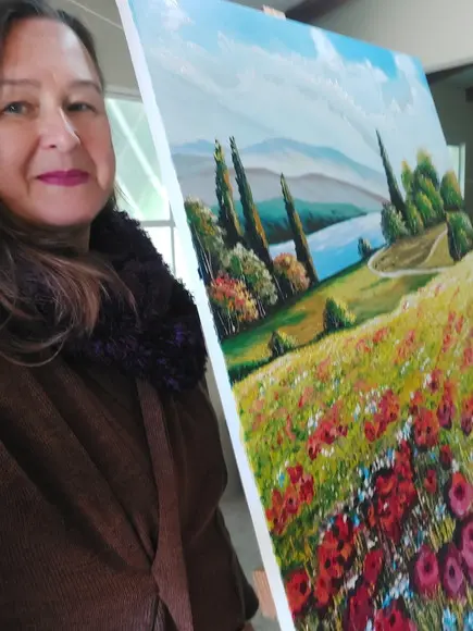 Quadros para Sala Pintura Campo de Papoulas Black Friday