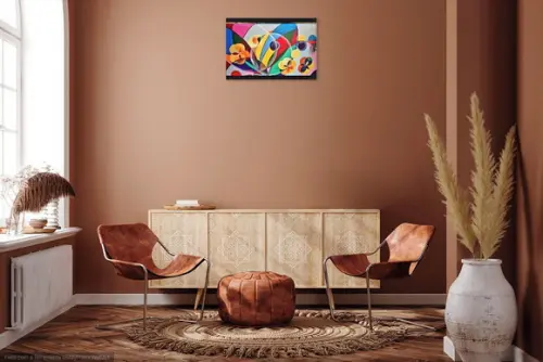 Quadros para Sala Pintura em Tela Abstrato Bolhas de Sabão