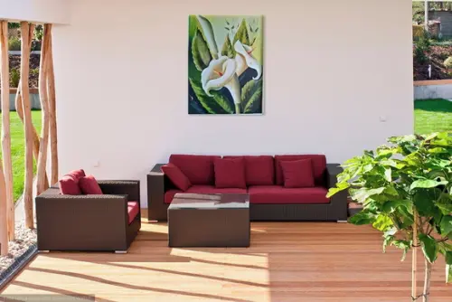 Quadros para Sala Pintura em Tela Floral Copos de Leite
