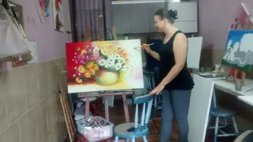 Quadros para Sala Pintura em Tela Floral Gérberas Coloridas